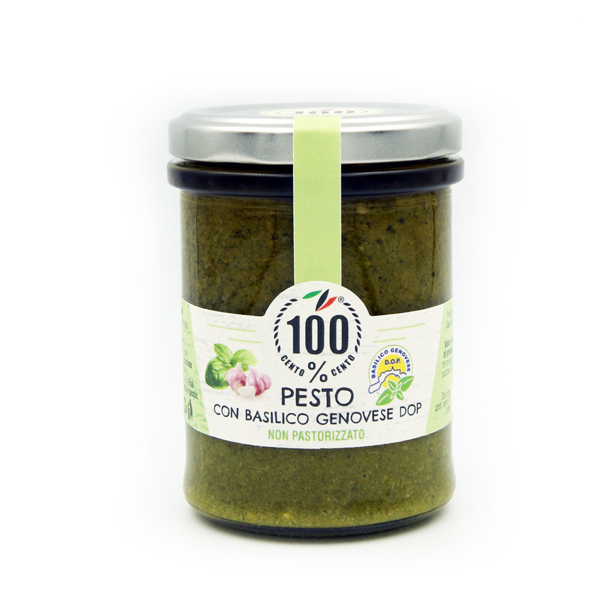 Pesto con basilico Genovese DOP non pastorizzato con aglio Olio Benza